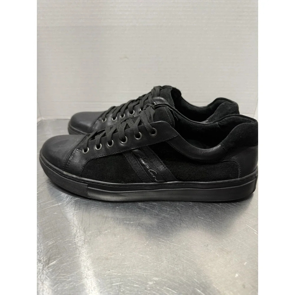 Kenneth Cole Men's Change Away Black Leather Suede Low Top Sneakers Sz 10.5M